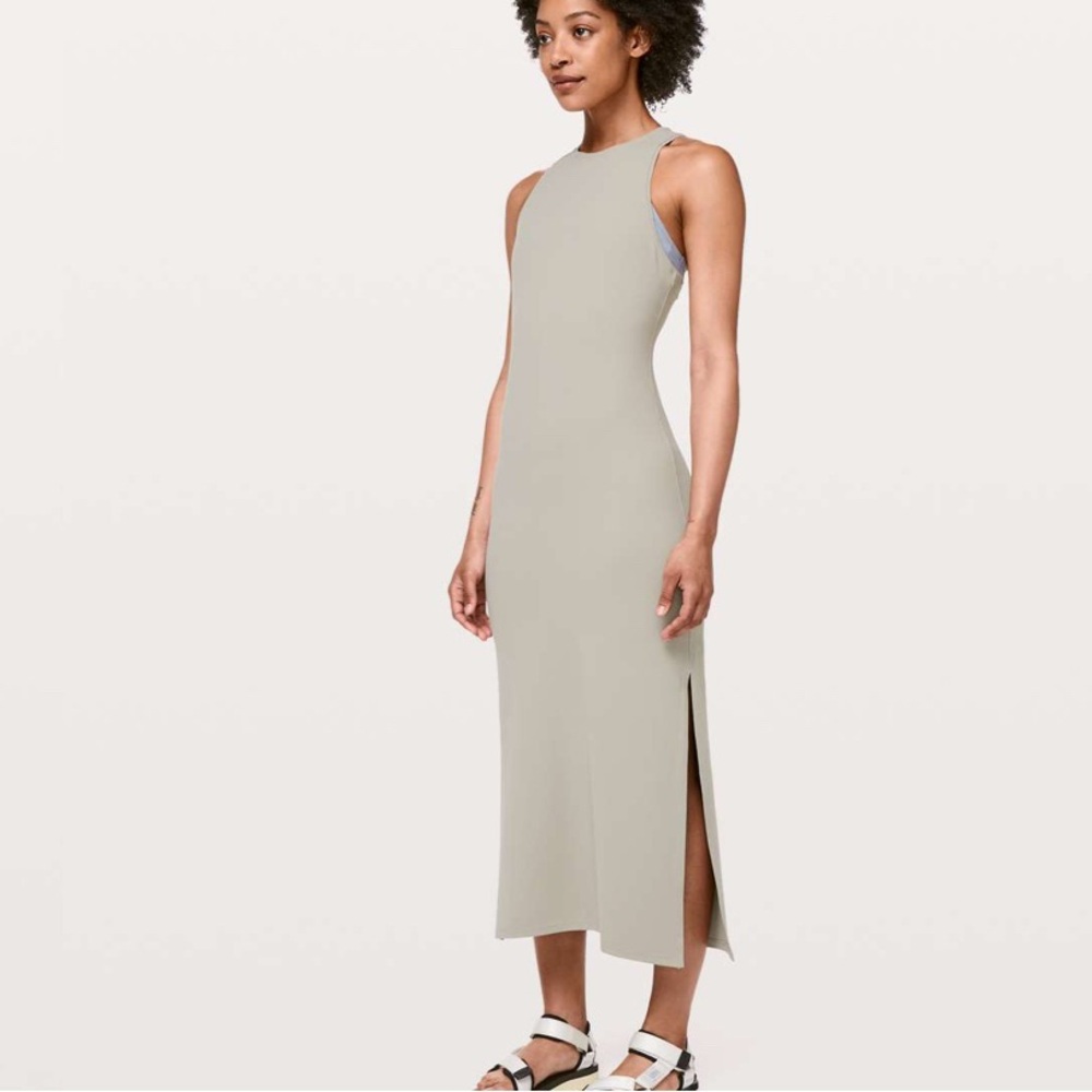 lululemon athletica Sleeveless Midi Dress in Light Taupe